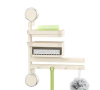 Porte-serviettes, porte-serviettes de bain pour salle de bain - Porte-savon et organisateur de savon rotatif à 180 degrés avec crochet à ventouse pour entrée, chambre à coucher, cuisine, appartement
