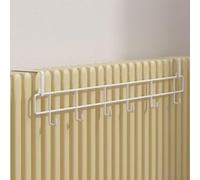 Porte-serviettes pour radiateur conçu pour une intégration directe avec les types de radiateurs standard dans les systèmes de chauffage d'appartement, de copropriété et de maison (blanc)
