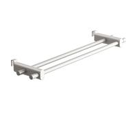 Porte-serviettes pour radiateur - Porte-serviettes - Chauffage sans perçage - Blanc - Modèle à double barre - 70 cm