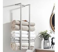 Porte-Serviettes pour Salle de Bain, Porte-Serviettes pour Salle de Bain, Support Mural pour Ranger Les Serviettes, Peignoirs, Porte-Serviettes de Salle de Bain avec Crochets pour Petit Espace de