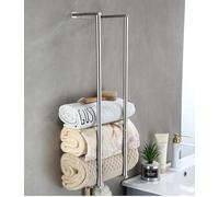 Porte-serviettes pour salle de bain, support de rangement mural pour serviettes, porte-serviettes de salle de bain en acier inoxydable peut contenir 6 draps de bain pour serviettes de bain et