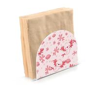 Porte-serviettes pour table - Distributeur de serviettes en papier rose - Salamandre sur pied - Décoration en acrylique - Pour cuisine et salle de bain