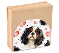 Porte-serviettes pour table, joli cavalier King Charles Dog Heart en papier acrylique, distributeur de papier de soie de cuisine, porte-serviettes de cocktail pour table à manger, invités, salle de