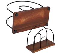 Porte-serviettes pour table, serviettes en papier, support de rangement moderne en tissu droit - Porte-papier à cocktail avec base en bois, porte-serviettes pour table de bar, distributeur