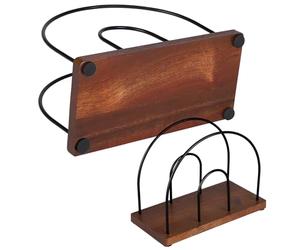 Porte-serviettes pour table, serviettes en papier, support de rangement moderne en tissu droit - Porte-papier à cocktail avec base en bois, porte-serviettes pour table de bar, distributeur