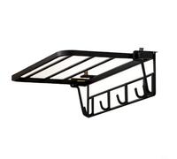 Porte-serviettes radiateur 35 cm en fer, porte-serviettes peu encombrant pour accrocher serviettes de bain et peignoirs, montage facile sans perçage (noir)