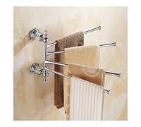 Porte-Serviettes Rotatif en Cristal doré européen, Barre Porte-Serviettes Mobile pour Salle de Bain, Porte-Serviettes pivotant à Plusieurs tiges, Porte-Serviettes d'activité Poli p