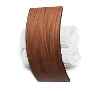 Porte-serviettes roulé mural, étagère verticale en bois, rangement pour serviettes en noyer, support mural flottant, organisation de salle de bain, design rustique (chêne brûlé)