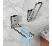 Porte-Serviettes sans PerçAge, Pivotant à 180° pour Angles, avec Ventouses, Barre à Serviettes Pliable, Porte-Serviettes D'Appoint pour InvitéS, Porte-Torchons De Cuisine