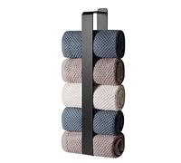 Porte-Serviettes sans perçage, Porte-Serviettes d'invité Autocollant, Porte-Serviette de Bain, en Acier Inoxydable, Support Mural (Noir, 42 cm)