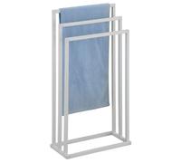 IDIMEX Porte-Serviettes sur Pied KUNO Portant pour vêtements et Linge de Salle de Bain avec 3 Niveaux d'étendage sur différentes hauteurs, Structure en métal laqué Blanc