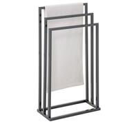 Idimex Porte-serviettes sur pied KUNO, 3 niveaux d'étendage, structure en métal laqué Gris