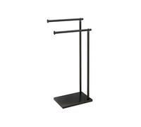 HOMCOM Porte-Serviettes sur Pied en Acier sèche Serviette sur Pieds avec 2 Barres Support pour Serviette 35,5l x 20P x 78H cm - Noir