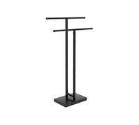 Porte-serviettes sur pied 2 niveaux dim. 50L x 18l x 85H cm métal noir