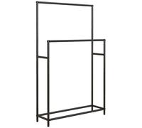Porte-serviettes sur pied 2 niveaux dim. 66L x 20l x 110H cm métal noir