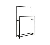 Porte-serviettes sur pied 2 niveaux dim. 66L x 20l x 110H cm métal noir
