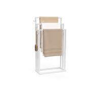 IDMarket - Porte-serviettes sur pied 3 niveaux DALLAS métal blanc design industriel