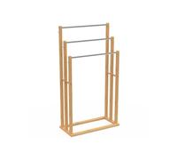 IDMarket - Porte-serviettes sur pied 3 niveaux RITA en bambou