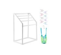 Porte Serviettes sur Pied à 5 Barres Support pour Serviettes en PVC Capacité 25kg