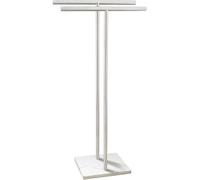 Porte-Serviettes sur Pied de 101cm, for Sol de Salle de Bains, Double Porte-Serviettes en Forme de T avec Base en marbre, à côté de la Baignoire ou du Support(Silver)