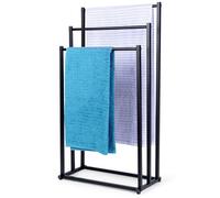 Porte-serviettes sur pied en métal noir