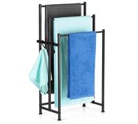 Porte-serviettes sur pied en métal noir support serviettes salle de bain
