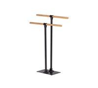 - Porte-serviettes sur pied Forli en acier et bambou - Hauteur 77,50 cm - Noir - Forli