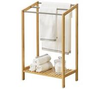 Porte-Serviettes sur Pied Kautokeino en Bambou 51 x 31 x 85 cm [en.casa] Naturel