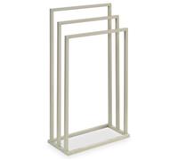 Porte-serviettes sur pied KUNO portant pour vêtements et linge de salle de bain avec 3 niveaux d'étendage, structure en métal beige