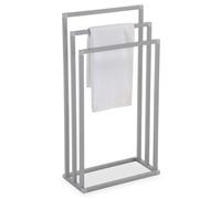 IDIMEX Porte-Serviettes sur Pied KUNO Portant pour vêtements et Linge de Salle de Bain avec 3 Niveaux d'étendage sur différentes hauteurs, Structure en métal laqué Gris Clair