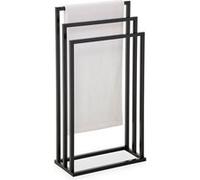 IDIMEX Porte-Serviettes sur Pied KUNO Portant pour vêtements et Linge de Salle de Bain avec 3 Niveaux d'étendage sur différentes hauteurs, Structure en métal laqué Noir