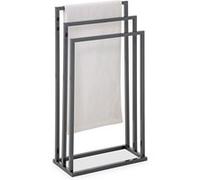 IDIMEX Porte-Serviettes sur Pied KUNO Portant pour vêtements et Linge de Salle de Bain avec 3 Niveaux d'étendage sur différentes hauteurs, Structure en métal laqué Gris
