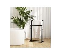 Porte-serviettes sur pied Noir 48x24x78,5 cm Fer