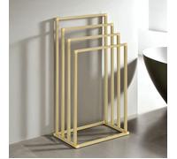 Porte-Serviettes sur Pied Senza en Métal Doré avec 4 Niveaux d'Étendage sur Différentes Hauteurs