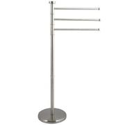 MSV Porte-serviettes sur pied 3 branches Acier inox Gris