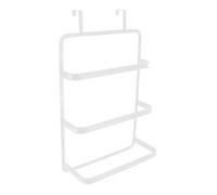 Tendance - Porte serviettes sur porte 3 barres metal - blanc