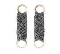 Porte-serviettes tissé en corde de coton à suspendre pour serviettes de cuisine (gris)