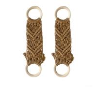 Porte-serviettes tissé en corde de coton à suspendre pour serviettes de cuisine (marron)