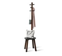 Porte-serviettes Umbra Pillar 50x50x165cm Bois de caoutchouc Noir/noyer 1014257-048