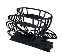 Porte-serviettes vertical en métal pour cuisine, cocktail, bureau, noir, 13 x 10 x 4 cm