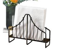 Porte-serviettes vintage - 14 x 4 x 11 cm - Support décoratif en fer - Distributeur de papier droit avec design de rangement compact - Décoration de cuisine rétro pour table et cour - Léger