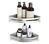 Porte-shampooing for douche sans perçage Caddy de douche avec crochets étagère de salle de bain adhésif mural espace aluminium for salle de bain toilette-argent a_1 histoire ( Color : Silver a , Size