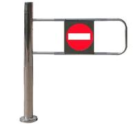 Porte simple Securi en acier sans accès piéton avec fermeture automatique pour bâtiments gouvernementaux d'entrée (rouge/A, 80 x 97 cm)