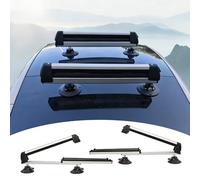 Porte Ski Barres de Toit Universelles avec Supports Télescopiques, Grand Coffre à Skis de Toit (2 Pièces), Organiseur de Skateboard Enfant en Métal, Gain(Silver)