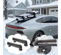 Porte Ski Porte-skis d'attelage avec Ventouses Réglables, Porte Ski Voiture, 2 Porte-snowboards Universels Verrouillables, Bâtons de Ski en Aluminium(Black)