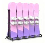 Porte-skis pour sol de garage, rangement autonome en métal pour planche à neige avec roulettes, support d'affichage de ski pour la maison et la sous-sol