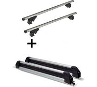 Porte-skis Silver Ice extensible + barres de toit/rails VDP LION1 compatibles avec Skoda Karoq (5 portes) à partir de 18 ans
