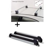 Porte-skis Silver Ice extensible + barres de toit VDP Delta compatibles avec Infiniti Q30 (5 portes) 2015-2019