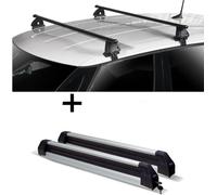Porte-skis Silver Ice extensible + barres de toit VDP EVO acier compatibles avec Fiat Bravo II 5 portes 2007-2014