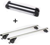Porte-skis VDP-S4 4 paires de skis + barres de toit/rails KING1 112 cm compatibles avec Land Rover Discovery Sport (5 portes) à partir de 15 ans